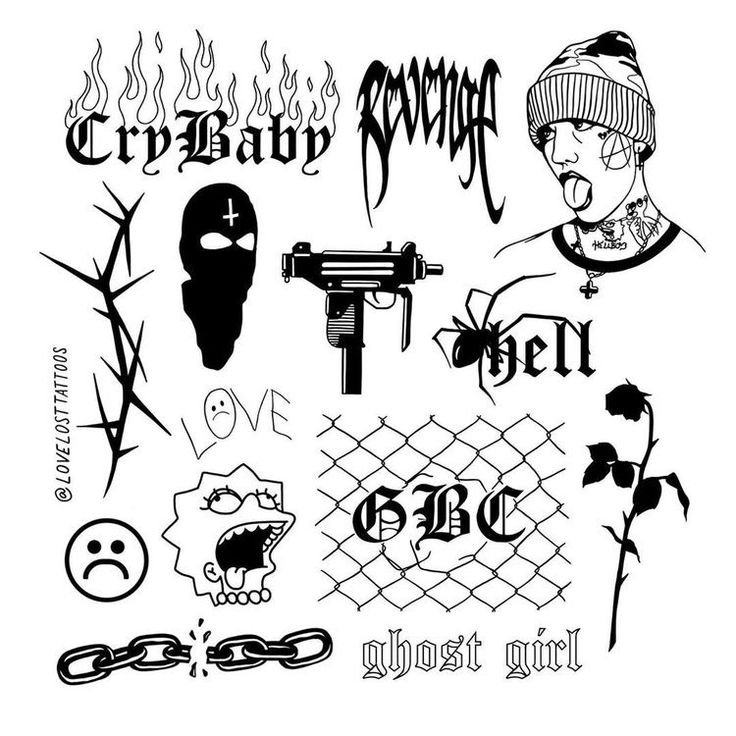 Lil Peep тату эскизы