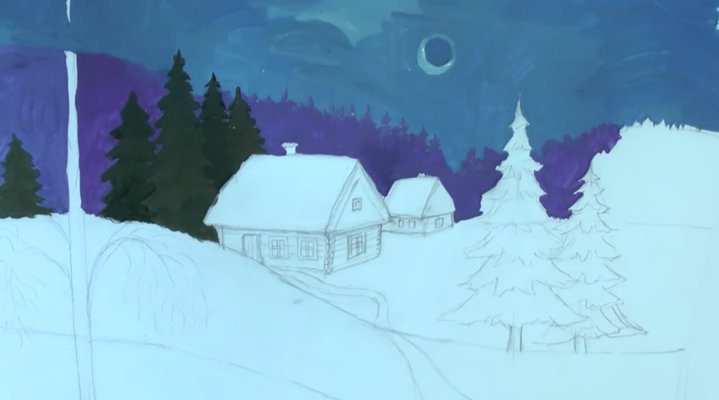 Зимние рисунки для срисовки