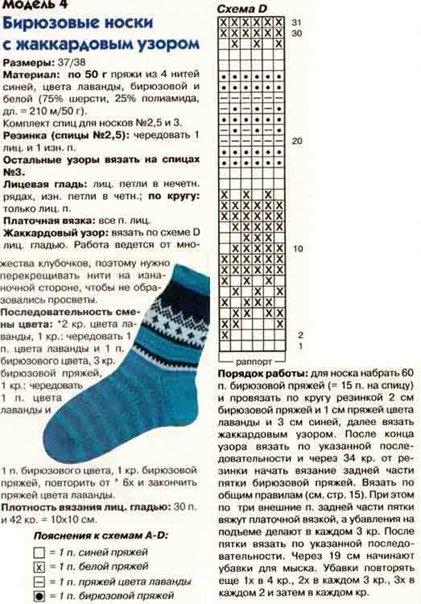 Простой для носков спицами для начинающих