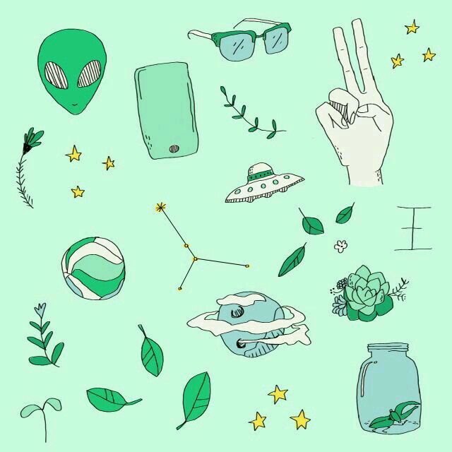 Зелёные рисунки маленькие