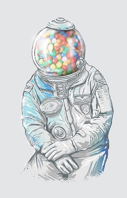 Космонавт арт рисунок