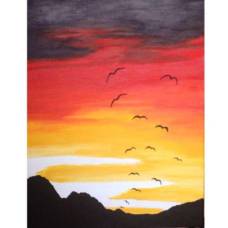 Лёгкие пейзажи красками