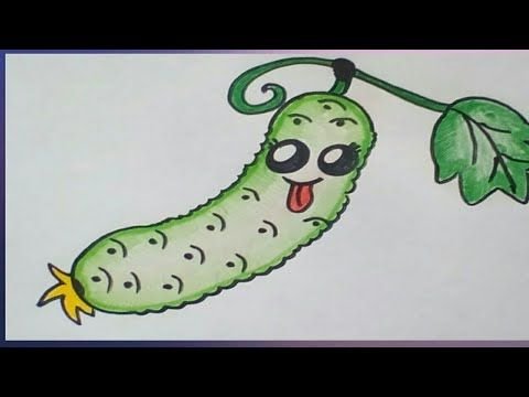 Как нарисовать огурец