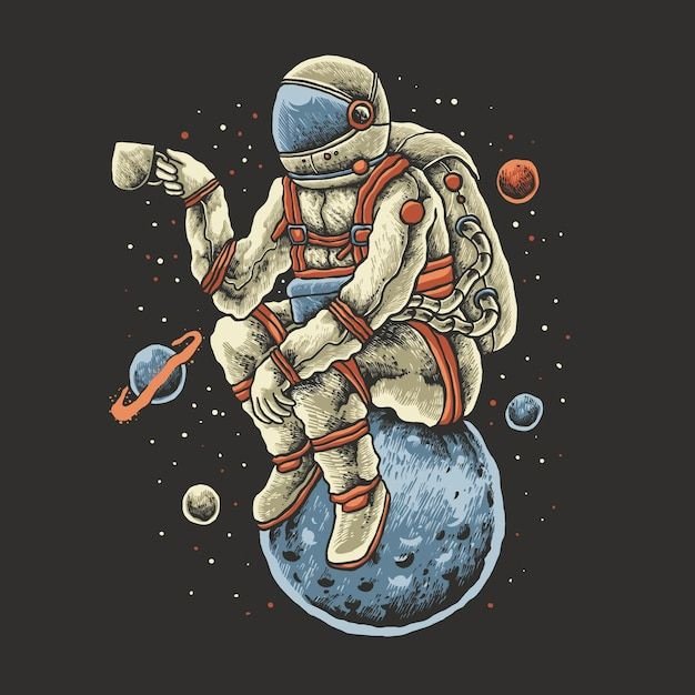 Космонавт с кофе