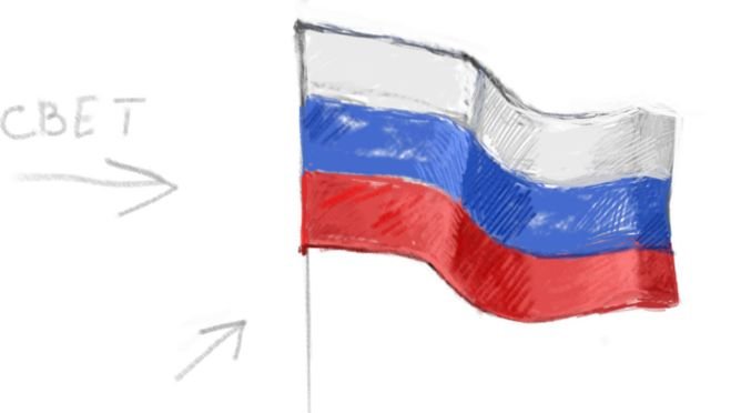 Нарисовать флаг России
