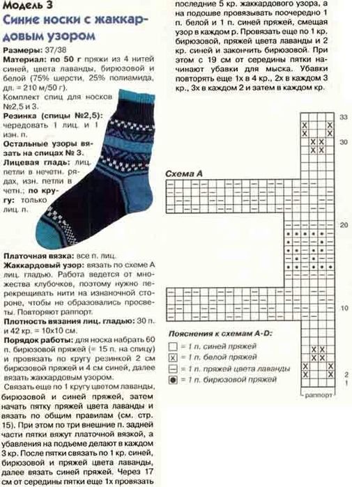 Узоры для вязания носок спицами схемы и описание