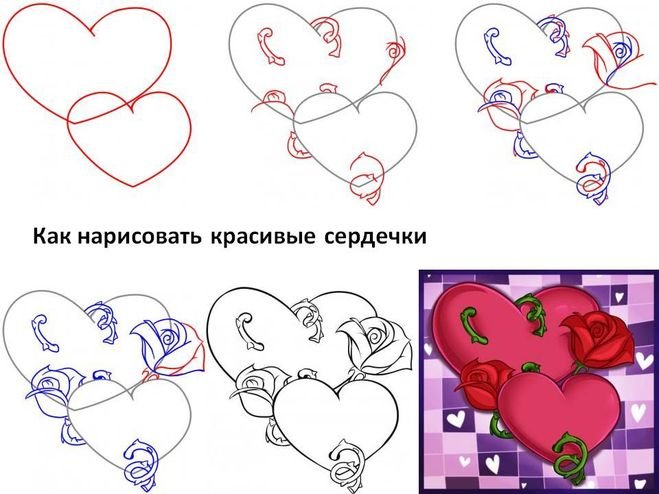 Сердечко рисунок карандашом