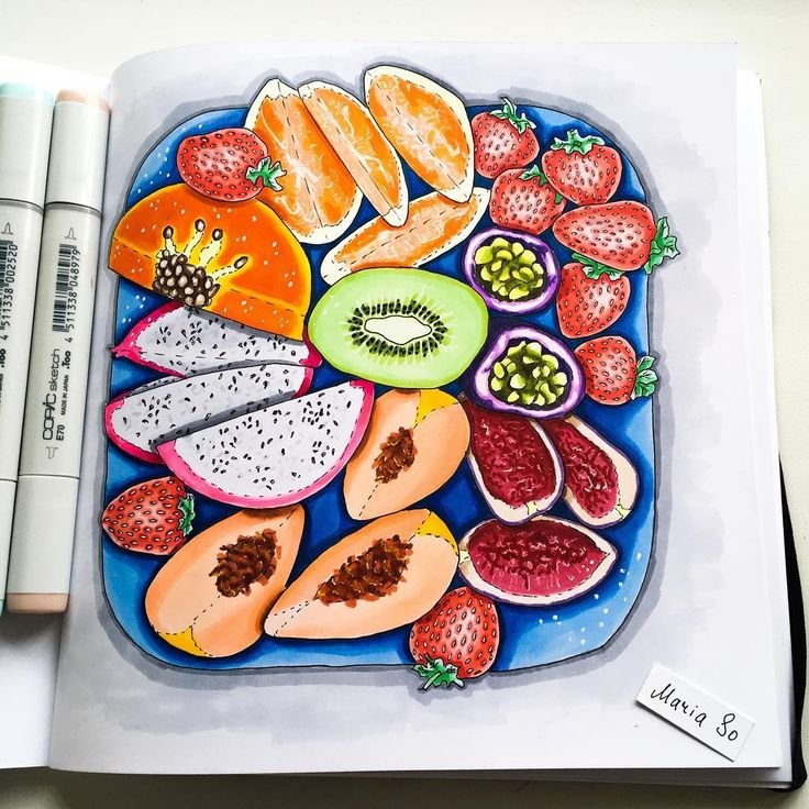 Рисунки для скетчбука еда