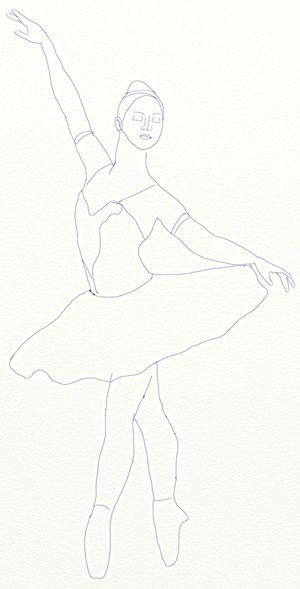 Балерина рисунок карандашом