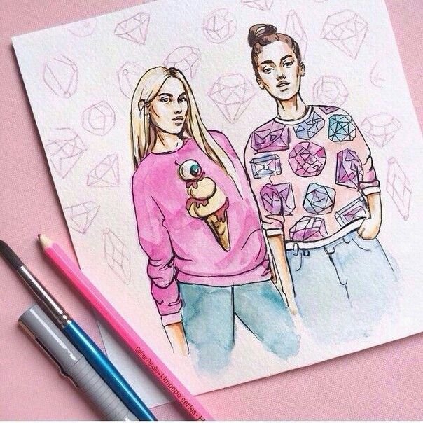 Подруги рисунок