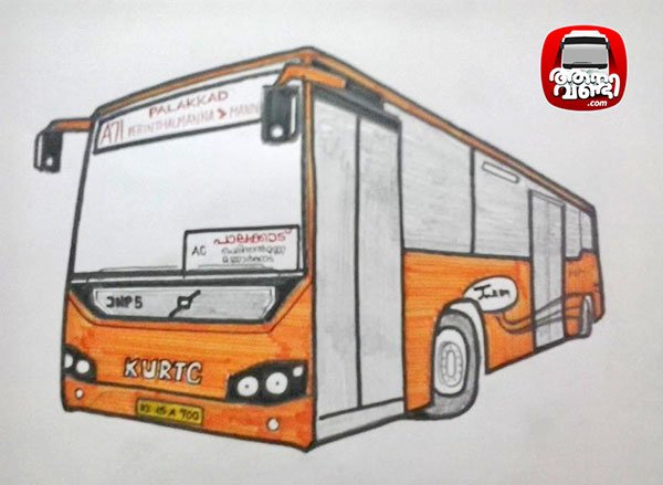 Автобус рисунок карандашом