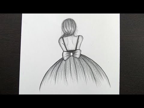 Рисунок девочки карандашом для срисовки