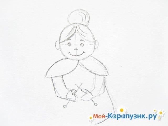 Бабушка рисунок карандашом