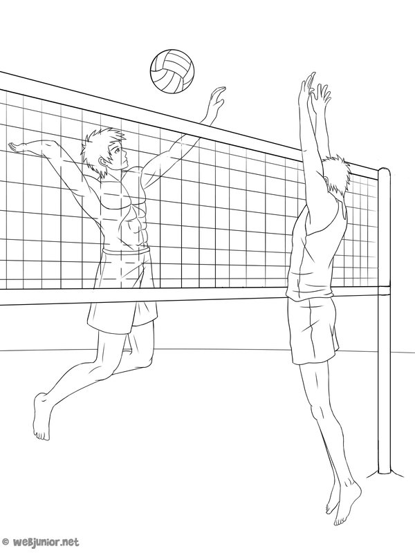 Раскраска на тему волейбол