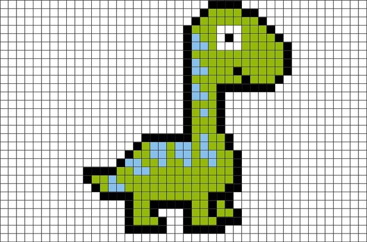 Рисование по клеточкам Динозаврик