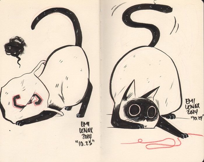 Рисунки для скетчбука кот