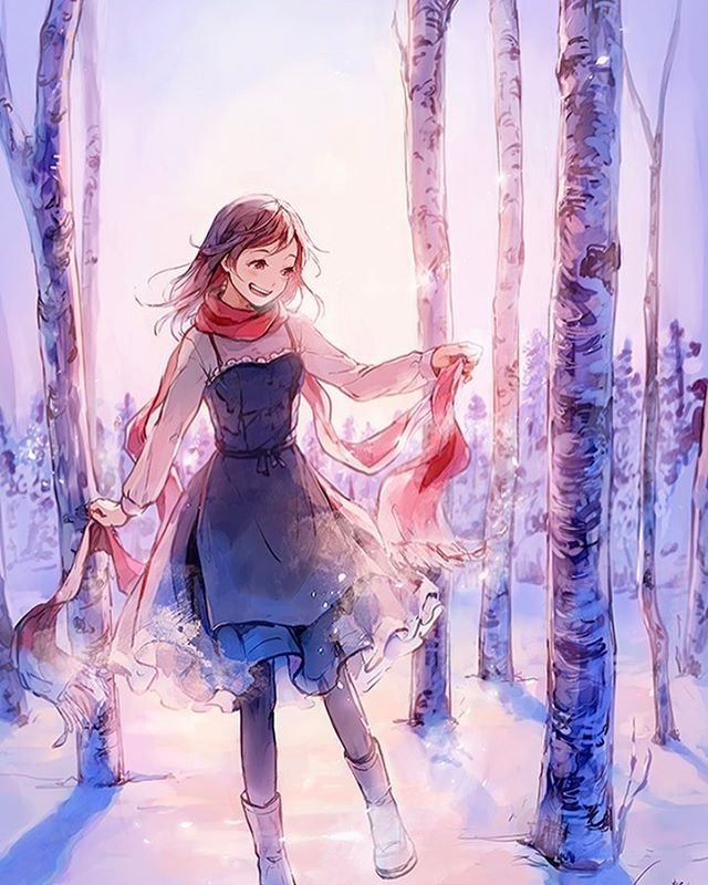 Девушка зимой арт