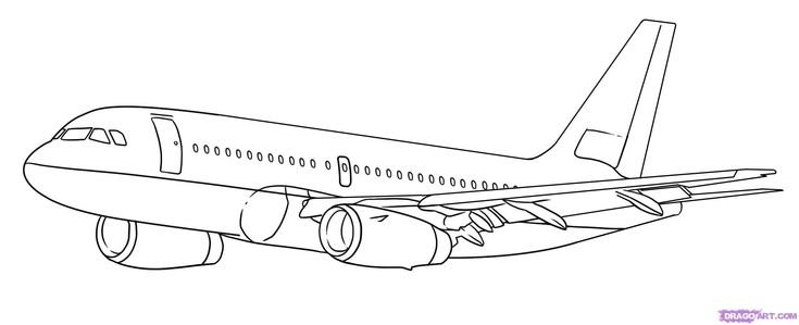 Раскраска самолет Аэробус 320