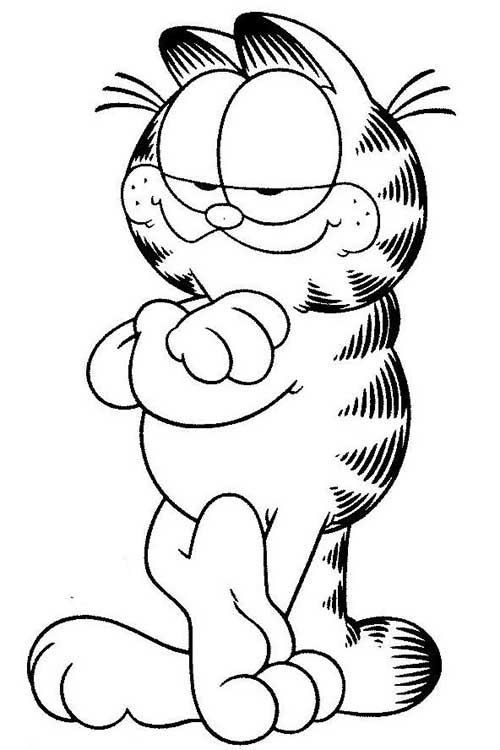Кот Гарфилд раскраска