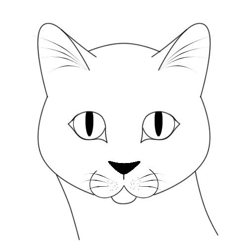 Рисование мордочки кошки