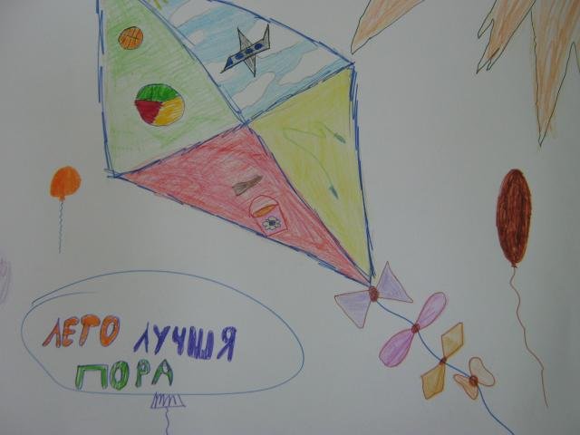 Детский рисунок на тему ура каникулы
