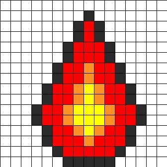 Рисование по клеточкам огонь