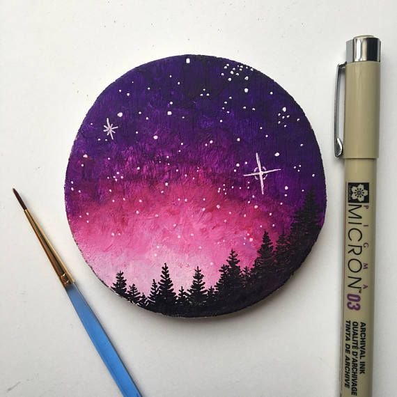 Рисование космоса акварелью
