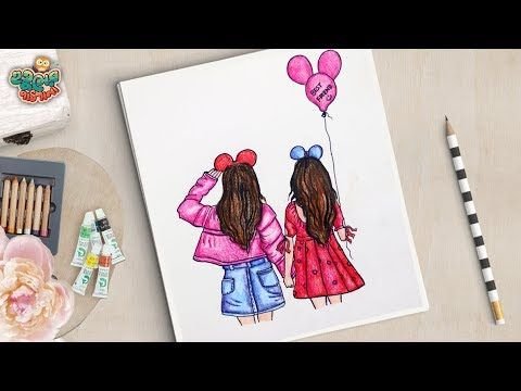 Подруги рисунок