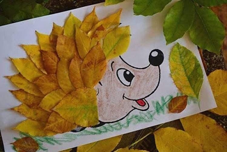 Аппликация из осенних листьев