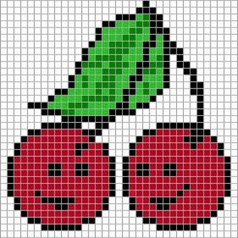 Рисунки по клеточкам фрукты легкие