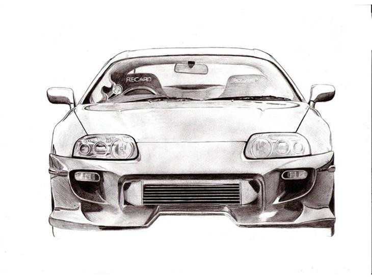 Toyota Supra a80 карандашом