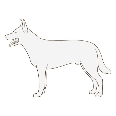 Рисунок собаки с боку