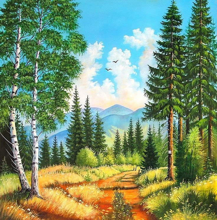 Лес рисунок