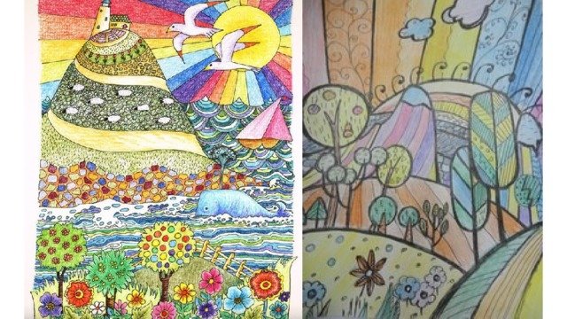 Декоративный пейзаж рисунок
