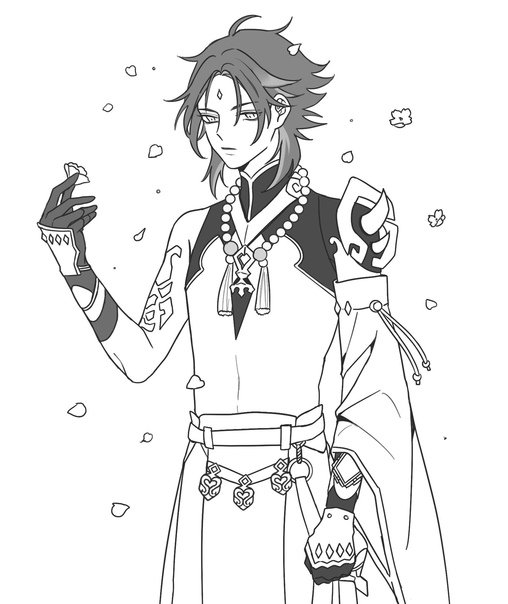 Сяо геншин арт милый