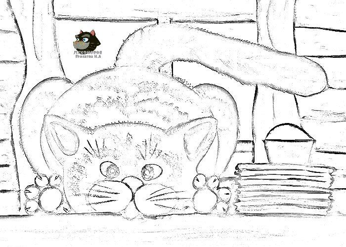 Рисунок на тему Масленица с котом