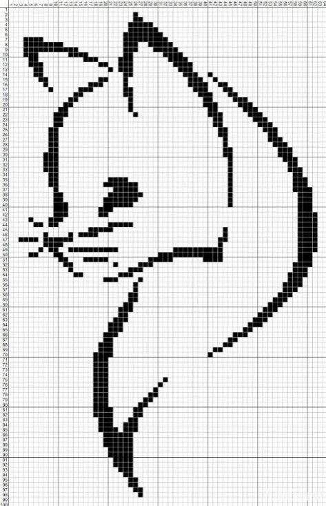 Рисунки котов по клеточкам
