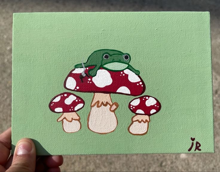 Идеи для рисунков с лягушками и мухоморами
