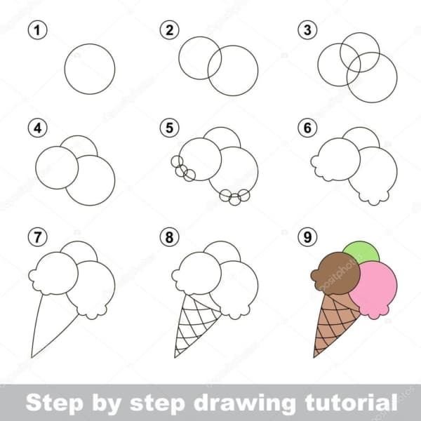 Поэтапное рисование для детей 4-5 лет