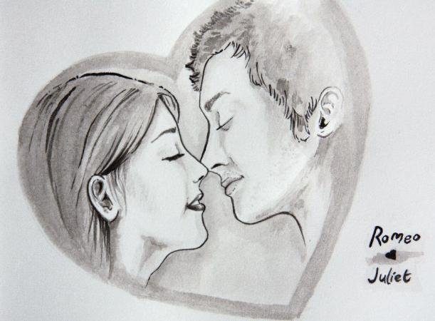 Ромео и Джульетта рисунок карандашом