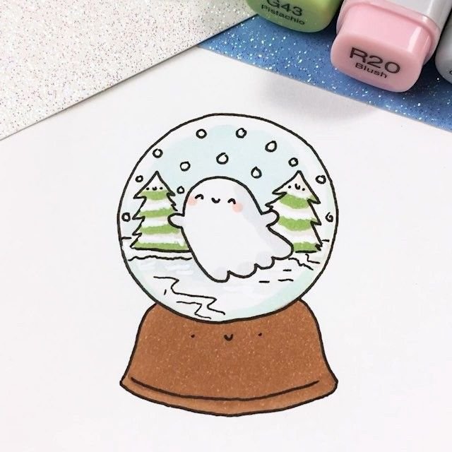 Кавайные рисунки фломастерами
