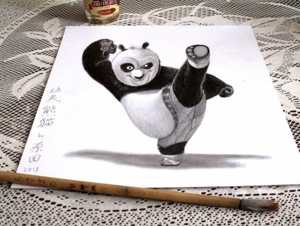 Кунг фу Панда карандашом