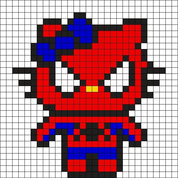 Perler Beads схемы человек паук