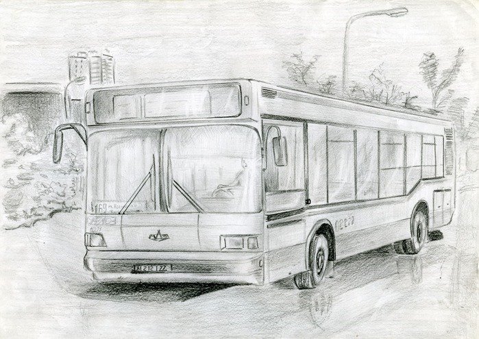 Нарисовать автобус ЛИАЗ