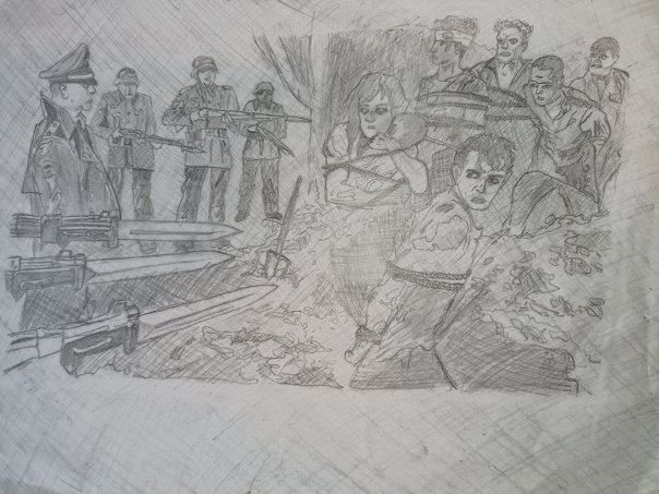 Рисунки молодая гвардия карандашом
