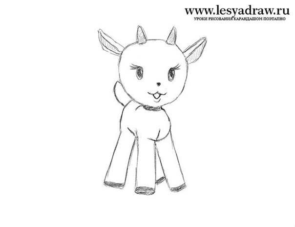 Рисунок козленка для детей карандашом