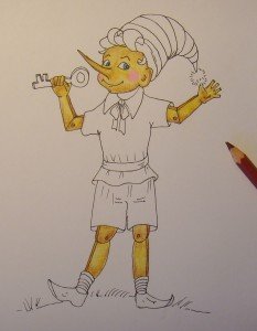 Буратино рисунки легкие