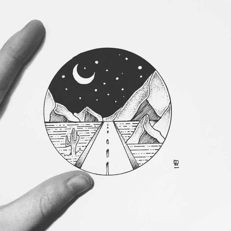 Рисунки чёрной гелевой ручкой