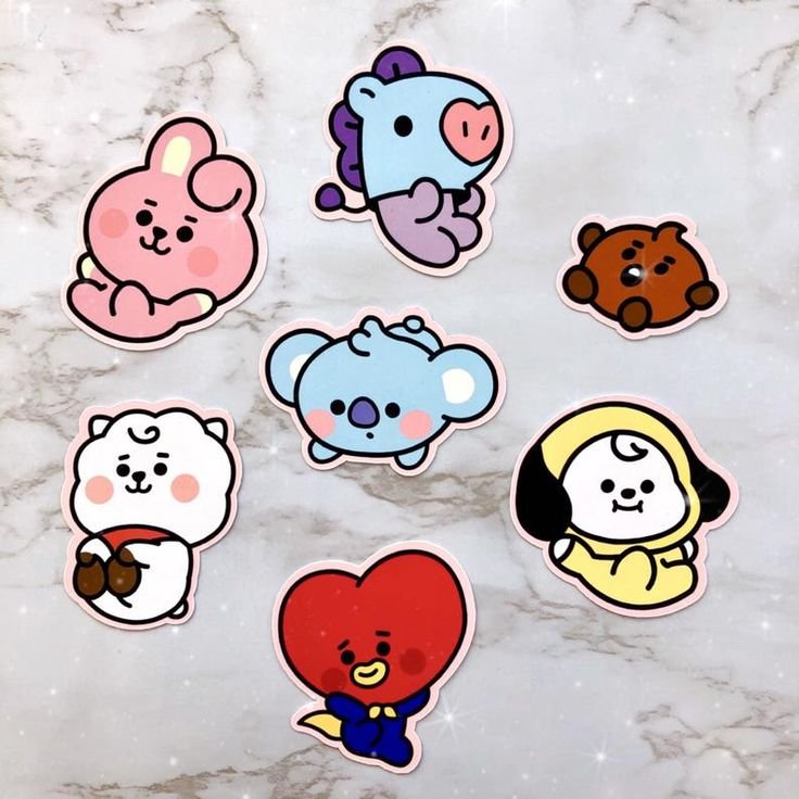 Наклейки BTS И bt21
