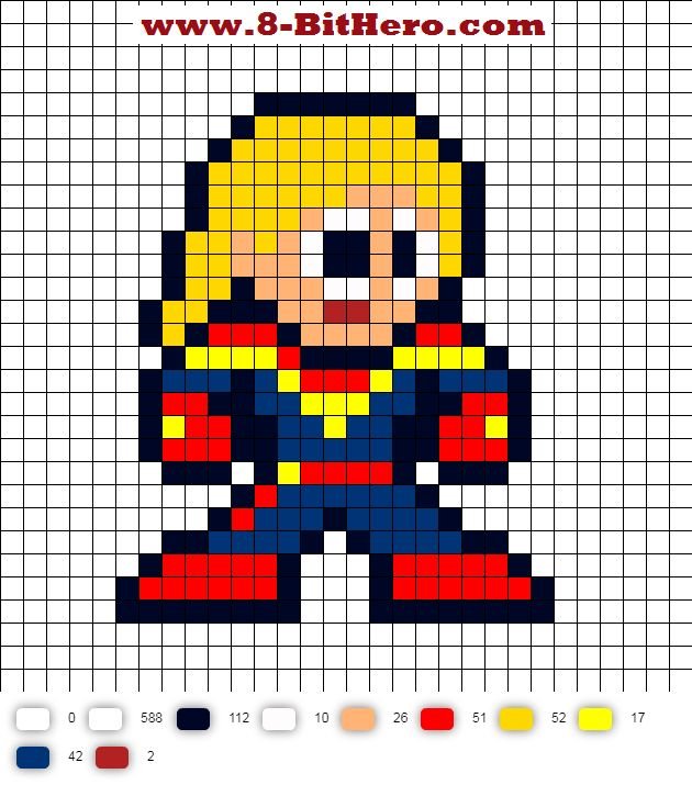 Рисунки по клеточкам Marvel